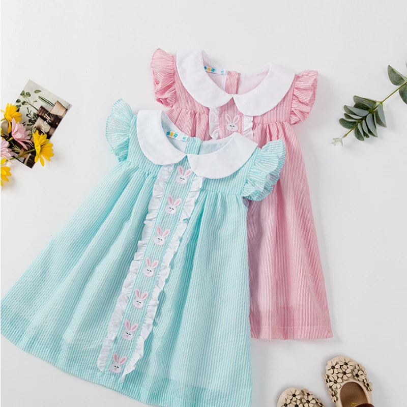 

2023 Summer Baby Girl Maxi Dress Spanish Boutique Embroidery Frocks Clothing Children Dresses Princess Party Clothes For Kid New