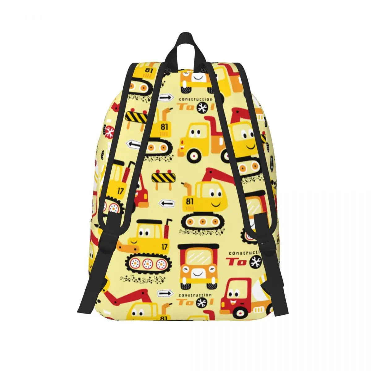 Truck Excavator Backpack for Boy Girl Kids Student School Bookbag Backhoe Cranes Equipment Canvas Daypack Preschool Primary Bag