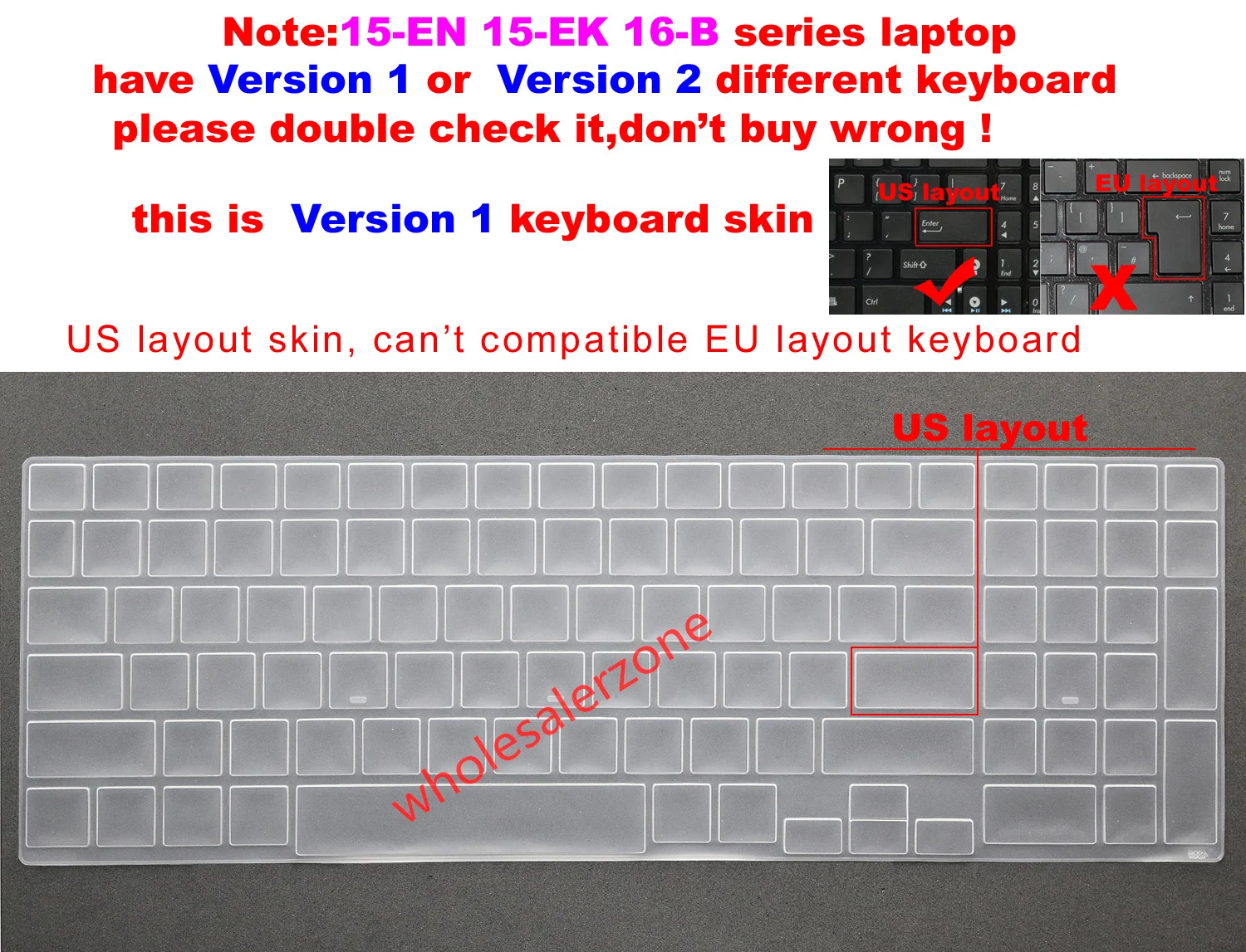 US Keyboard Protector Skin Cover for HP Omen 15/16 inch 15-EK** 15-EK0019NR 15-EN** 16-B** 16-b1747nr TPN-Q265 TPN-Q236 laptop