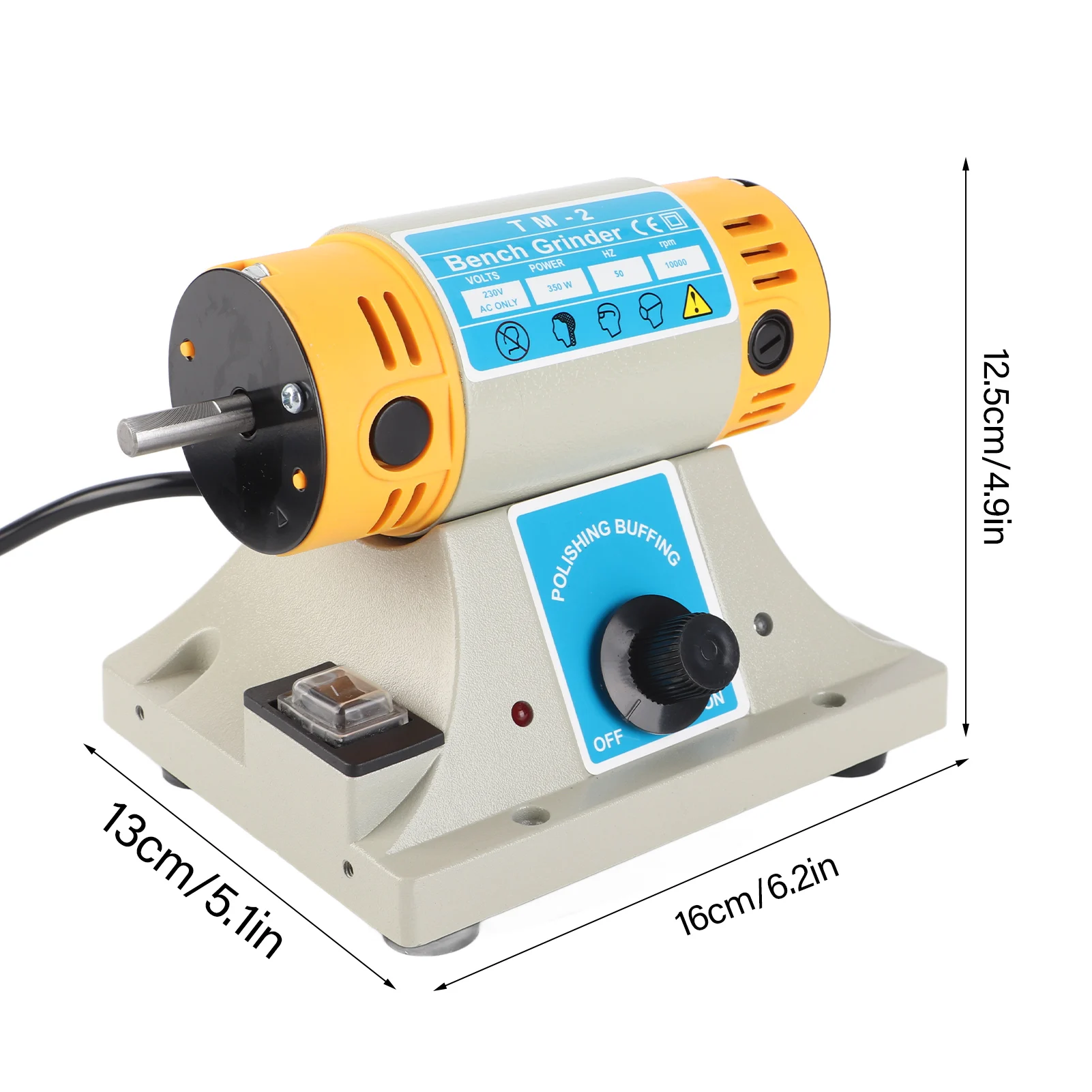 Meuleuse électrique 350W, Machine à polir pour bijoux, moteur de tour dentaire
