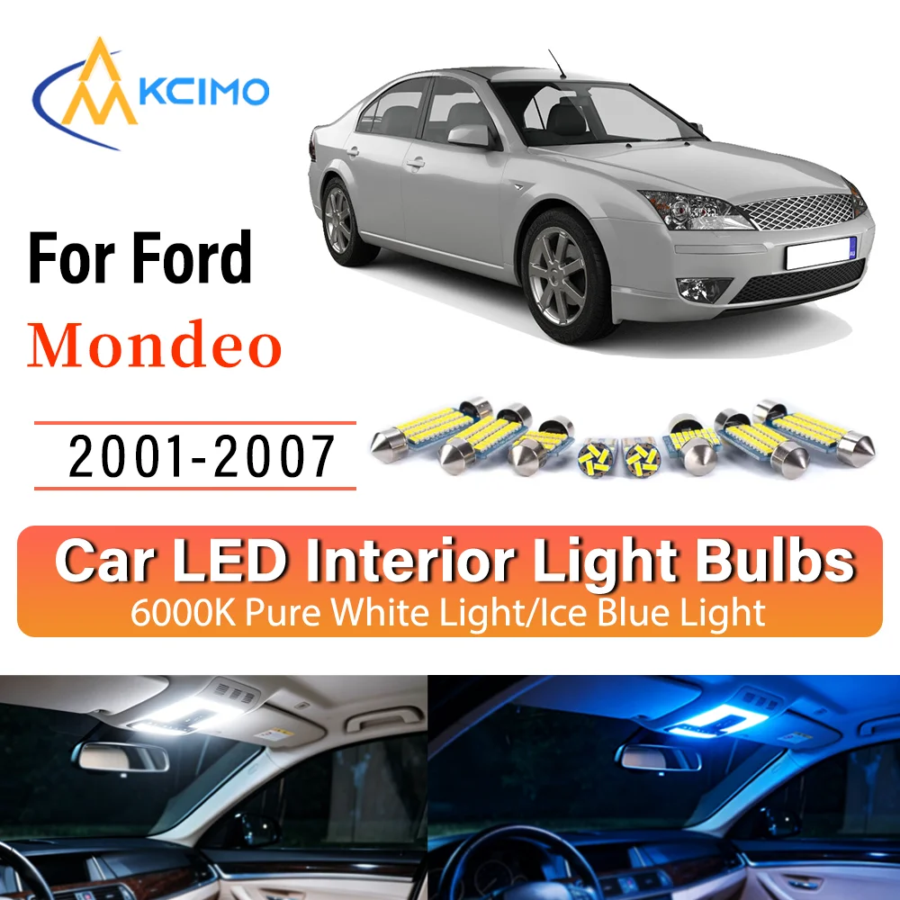 

Interior Lighting Kit For Ford Mondeo 2001-2007 LED Bulbs for Dome Map Door Trunk License Plate Light