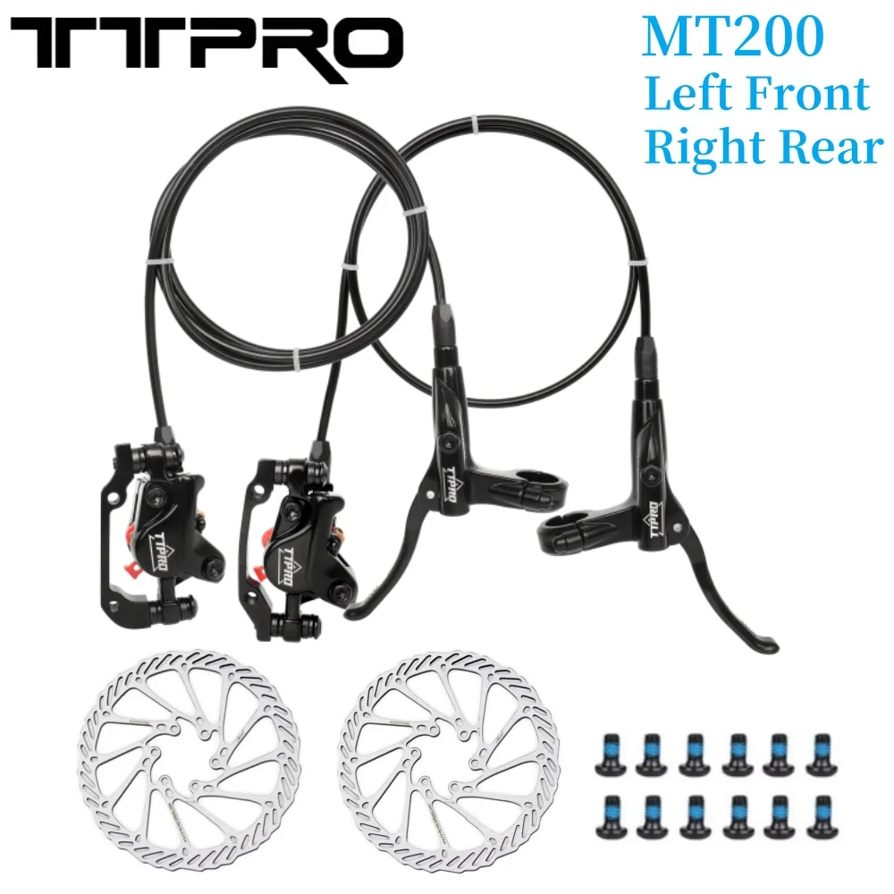 TTPRO MT200 MTB Mountain Bike Hydraulic Disc Brake Left Front Right Rear With G3 SHIMANO RT56 160mm Rotor MT200 Brake Groupset