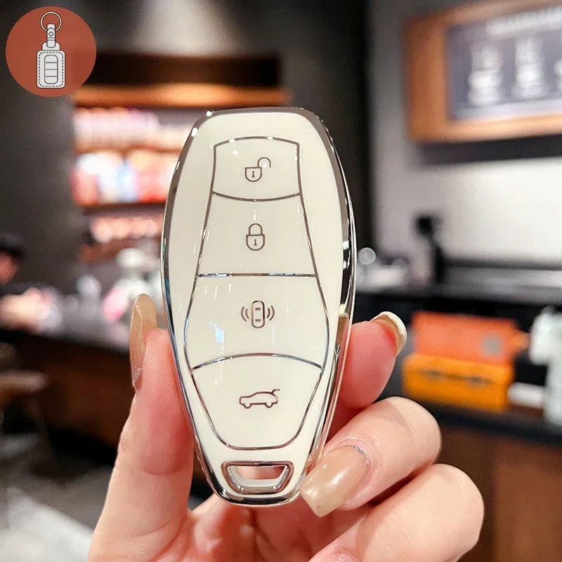 4 Buttons Protection Shell Car Remote Key Case Cover for FAW Hongqi H5 2021 2022 2023 Hongqi H5 Accessories