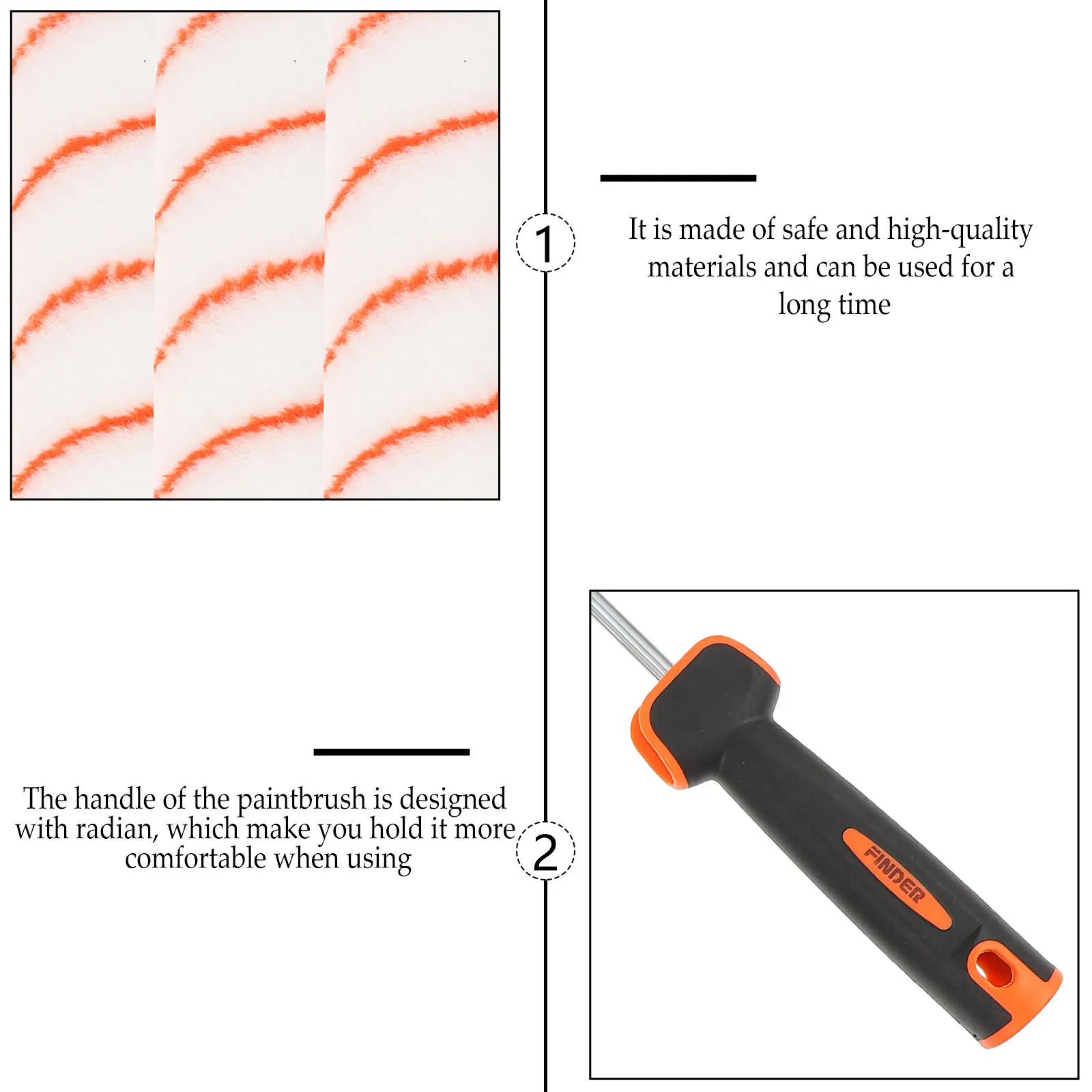 

1 set 1 Set Of Roll Paint Brush Kit Durable Wall Ceiling Window Frame Painting Tool Portable Roller Brush Painting Supplies