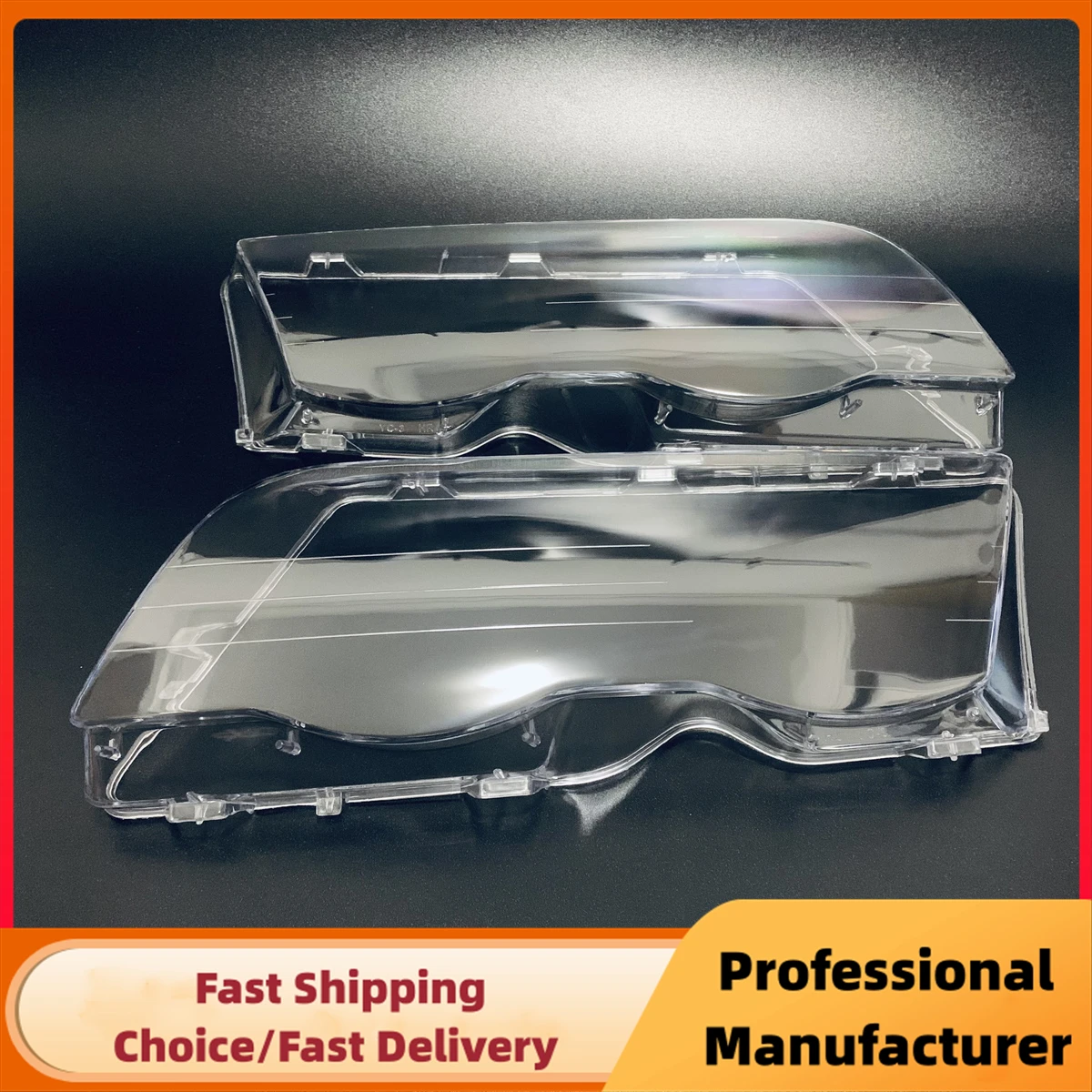 For BMW E46 4 Door 3-Series 1998-2001 1Pair Headlight Lens Cover Car HeadLamp Bright Covers Clear Lamp Shell