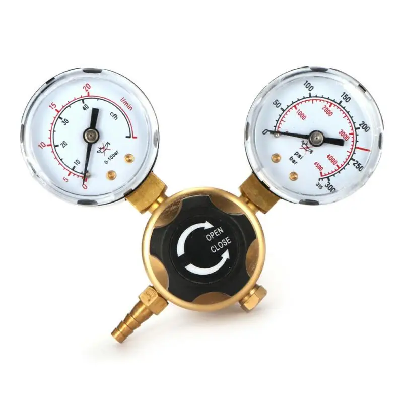 Argônio Co2 Regulador de Pressão Redutor Soldagem Twin Calibre Garrafa Gás Ferramenta Acessórios Alta Precisão Mini Mig Tig Durável Casa