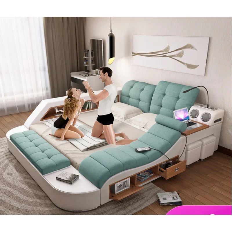 

Hot Sales USA Massage Smart Bed With USB&LED Bedroom Furniture Luxury Bedroom Furnitures