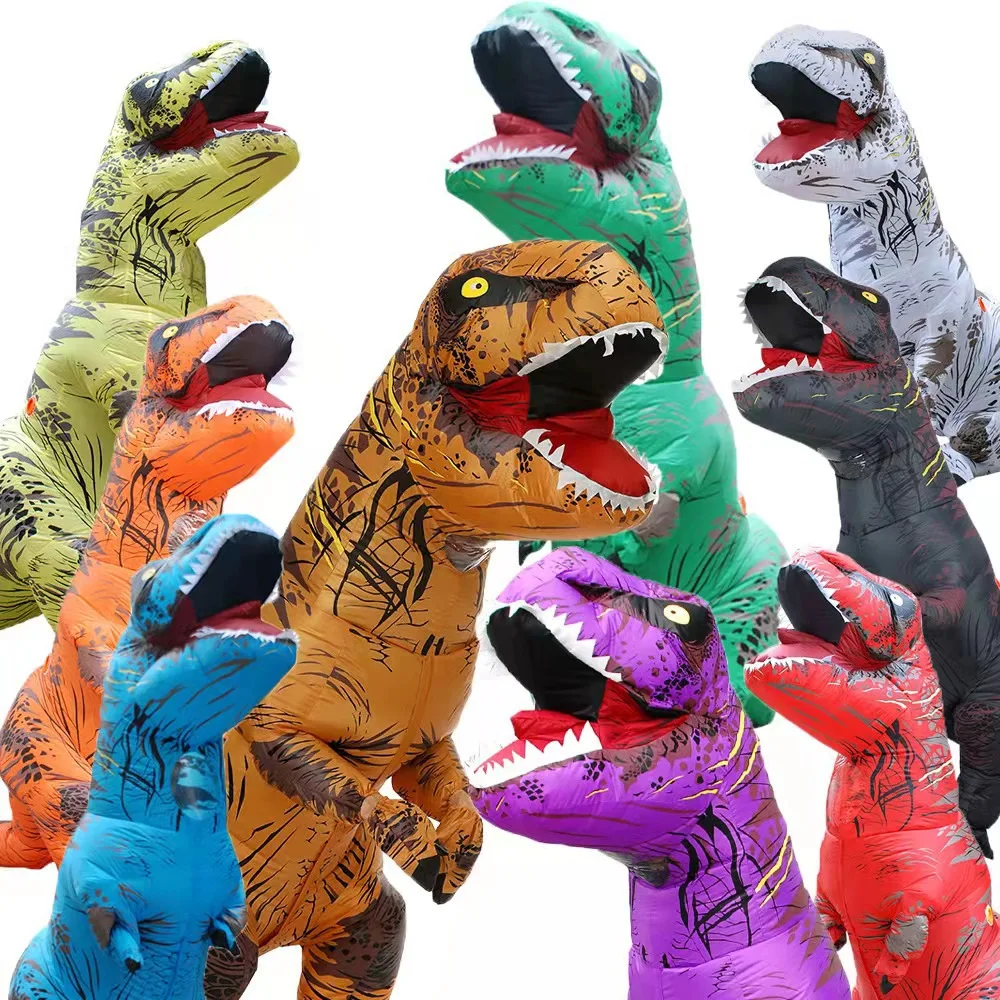 Hot Dinosaur Inflatable Costume Purim Halloween Party Cosplay Fancy Suits Cartoon Anime Costume for Adult Kids Birthday Party