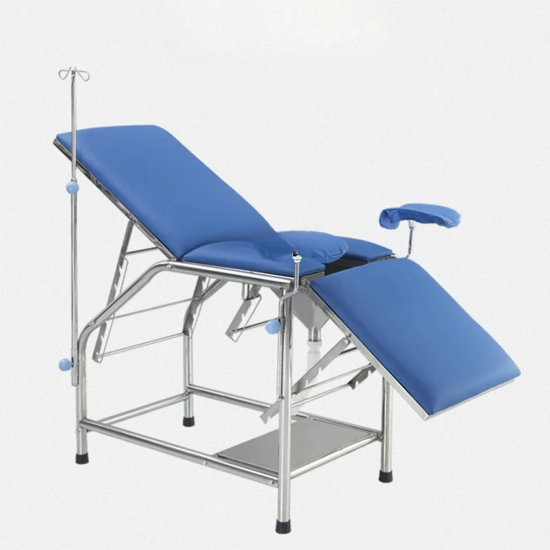 Thickened Stainless Steel Gynecological Examining Table Obstetrics and Gynecology Medical Washing and Prenatal Examination Bed