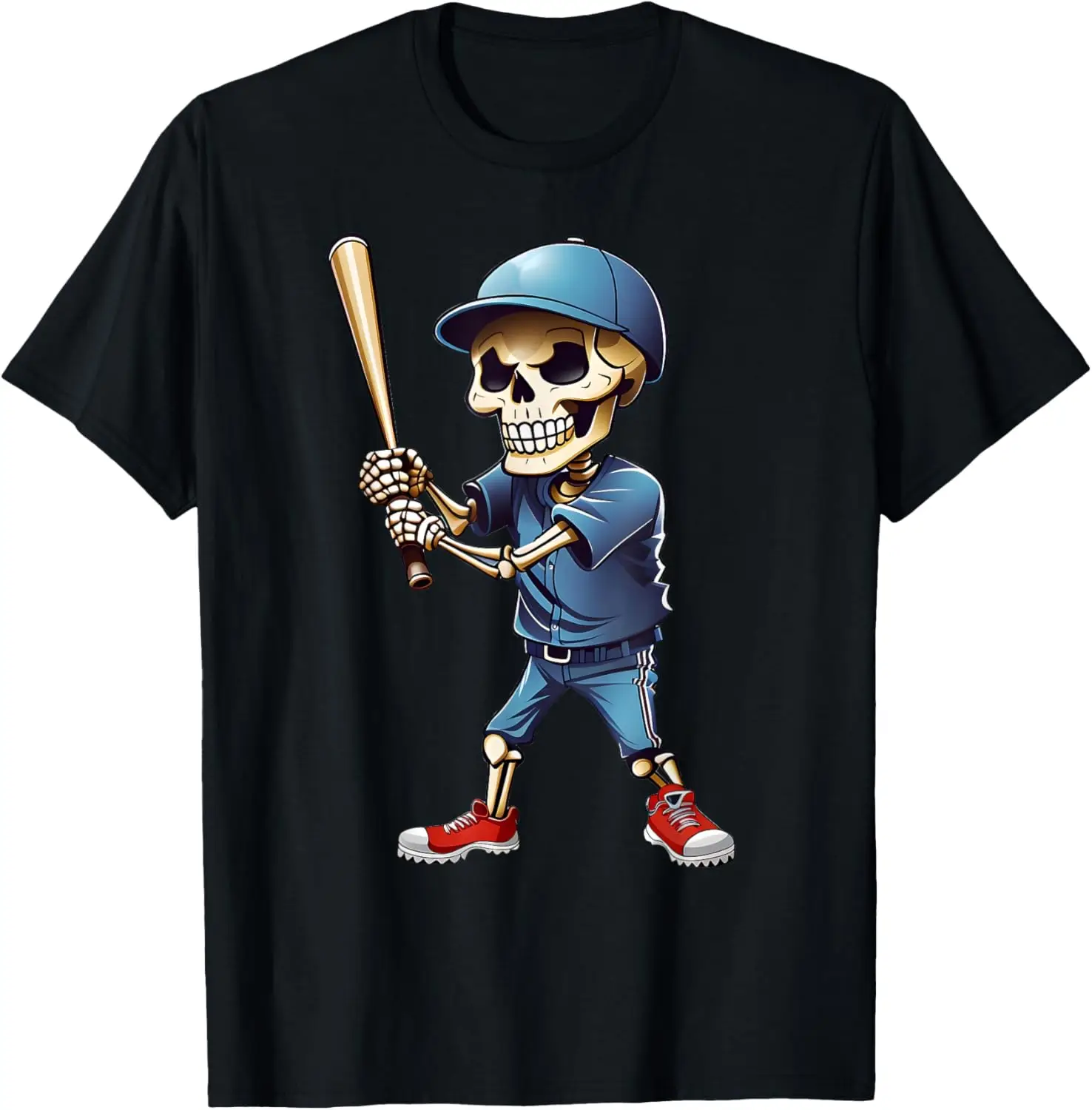 Spooky Baseball Halloween Dabbing Skeleton Dad Son Birthday T-Shirt