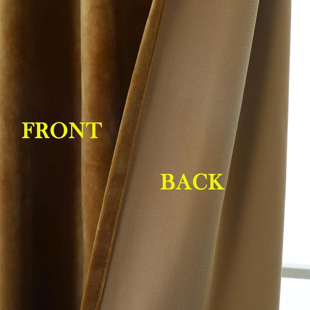 Imagem -05 - Cortinas Blackout de Veludo para Home Decor Cortinas Blackout Douradas Extra Longas Cortinas Traseiras W52 x L120 Painéis 120 Polegadas