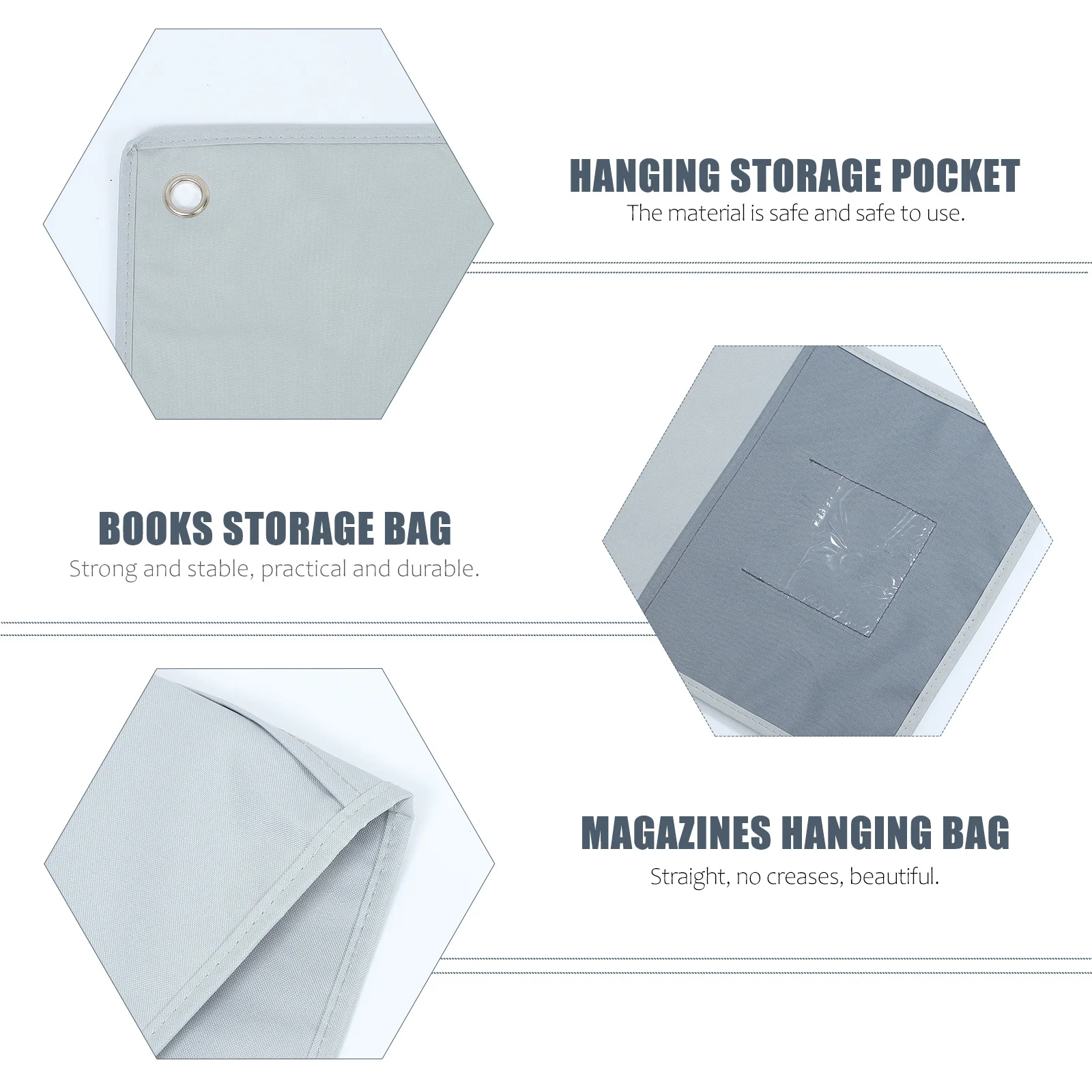 

Books Hanging Storage Bag Multi-Grid Oxford Cloth Pouch for Home Office Wall Door Use Easy Install Organizer Books Storage Bag