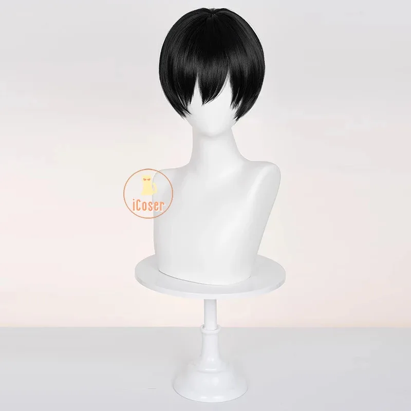 

aaa12 3iCoser Tsujinaka Yoshiki Cosplay Wig Anime The Summer Hikaru Died Black Short Hair Halloween Festival Party Women Men Rol