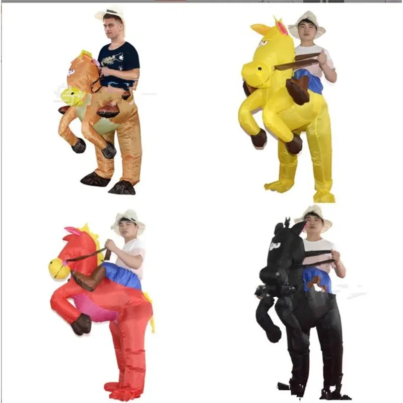 ركوب الخيل نفخ زي عرض الهالوين زي مضحك الحيوان ركوب المشي الجاز الحصان نفخ زي #1