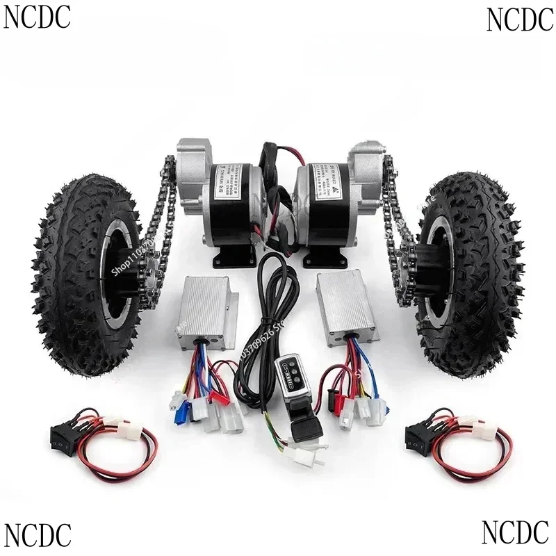 500W Dual Drive Cart Conversion Kit Easy Carry 200Kg 8 Inch Wheel Set Electrical Pull Barrow Trolley Capacity