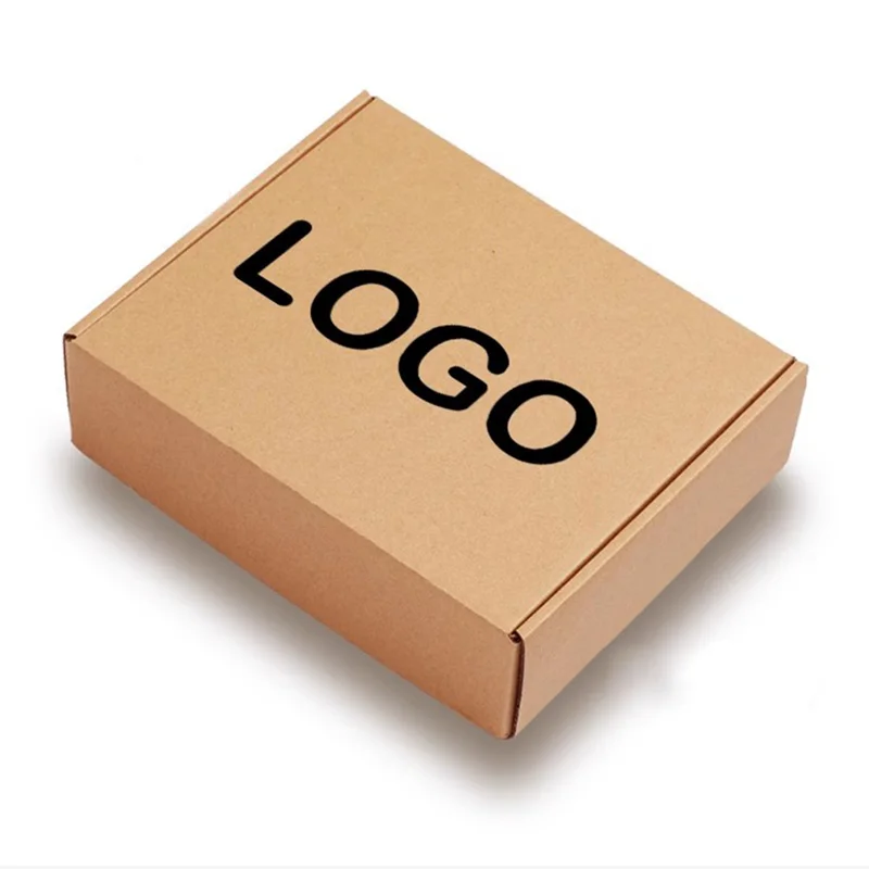 Caja de envío de correo impresa barata personalizada, cajas de papel Kraft reciclado de cartón para embalaje de ropa, rectángulo