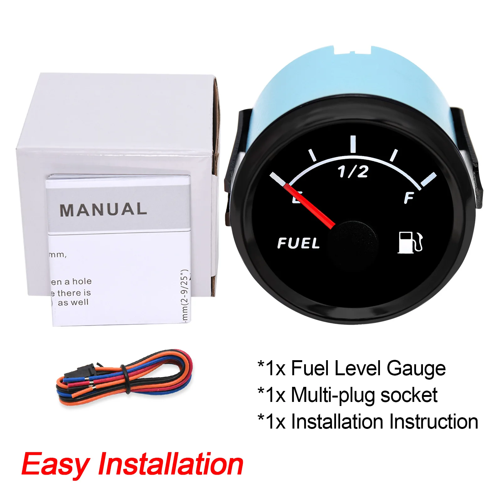 Marine Boat Car Fuel Level Sensor 100-600MM 0-190ohm 52MM Fuel Level Meter Red Backlight Oil Tank Fuel Level Unit Customized