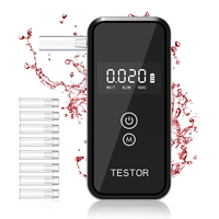 APPLIA-Digital Handheld Breathalyzer Alcohol Detector Tester With 8 Mouthpieces For Driving Breath Testing For Social Safety