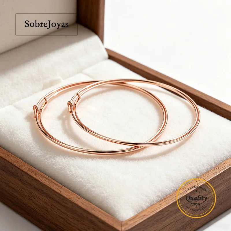 

14K Rose Gold Filled Hoop Earring Components round Ear Wire Beading DIY Jewelry Findings Wholesale 15/20/25/30/45mm Ear Wire