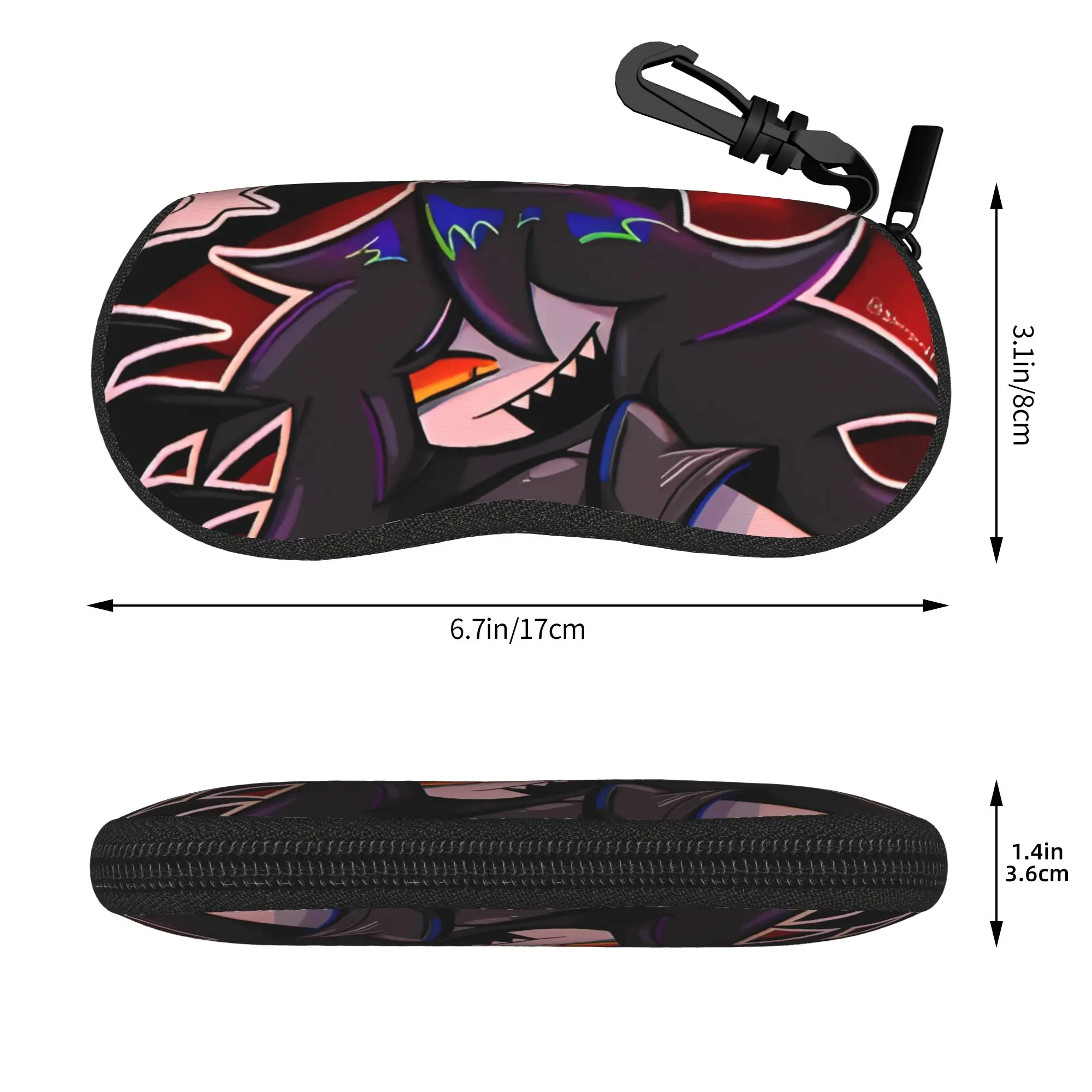 Cool Miss Circle Glasses Case Unisex Printing Zipper Fundamental Paper Education Eyewear Storage Box Glasses Box