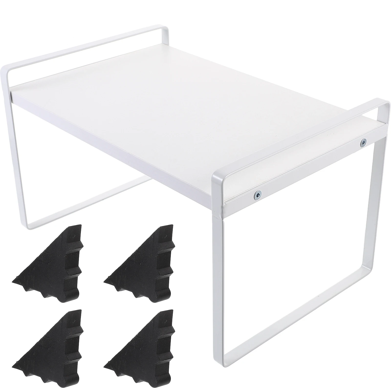 

Single White Kitchen Storage Rack 1 Layer Cabinet ganizer Shelf Pantry Shelf Carbon Steel Space saving Multifunctional
