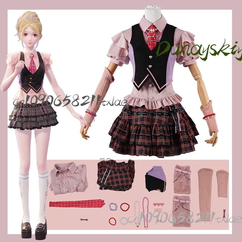 

Infinity Nikki Open World Dress-Up Game Cosplay Costume - Barbie Pink Heart Dress Wig Anime Style Halloween Ready