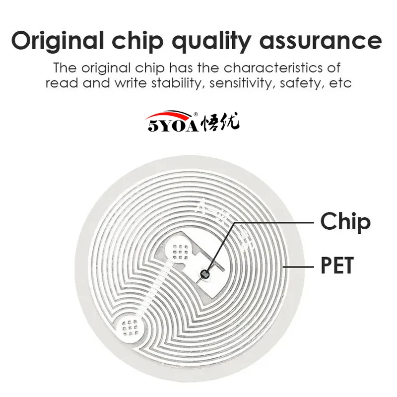 5YOA 5/10/50pcs NFC Ntag215 Coin Key 13.56MHz 215 Card Label RFID Ultralight Labels 25 mm diameter Round mini Card