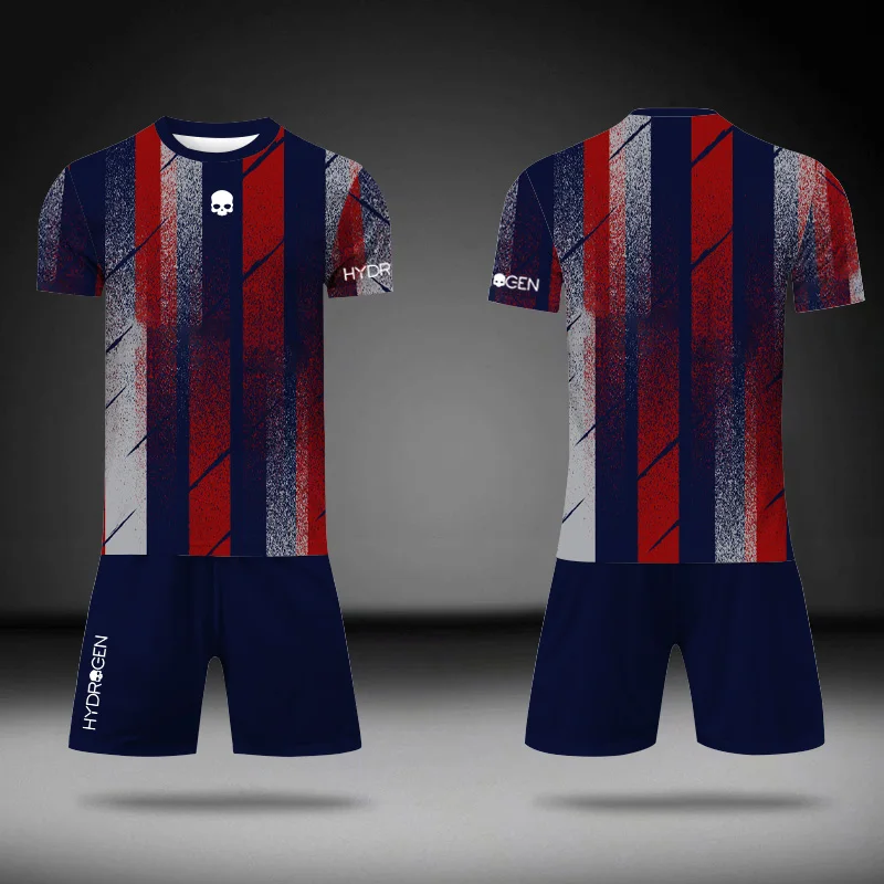 Chándal holgado de gran tamaño para hombre, Camiseta con estampado a rayas y pantalones cortos, conjunto de 2 piezas, ropa deportiva para tenis y baloncesto, verano 2024