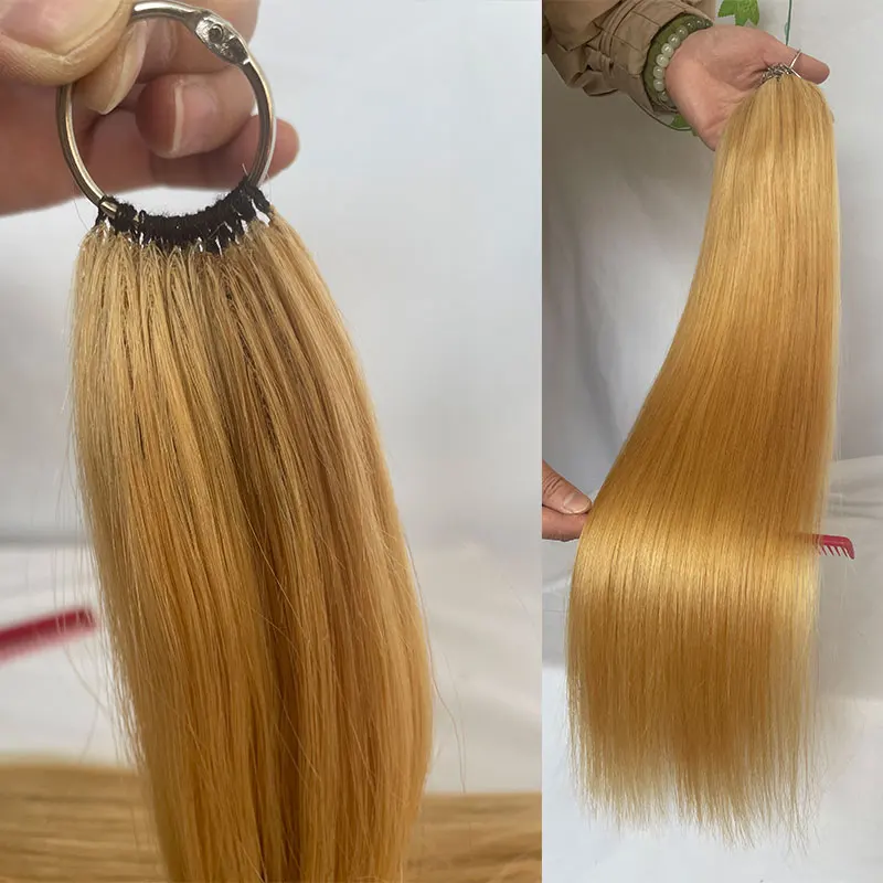 Blonde Colored 100% Human Hair Feathers For Hair Extensions 200pcs/Lot 18-24inch Straight Long Feather Hair Extension For Women