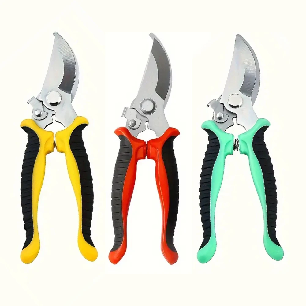 Bypass Pruner Stainless Steel Hydroponic Blade Cutter Small Garden Scissors Plastic Handle Pruning Tool with Carry Bag