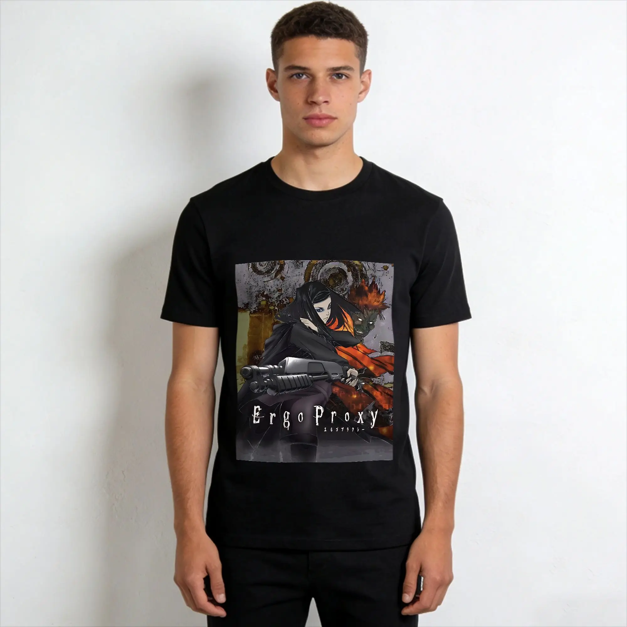 Ergo Proxy  T Shirt Summer  Harajuku T-Shirts Man 100% Cotton O-Neck 4XL 5XL 6XL Clothes Short-Sleeved Vintage Tshirt