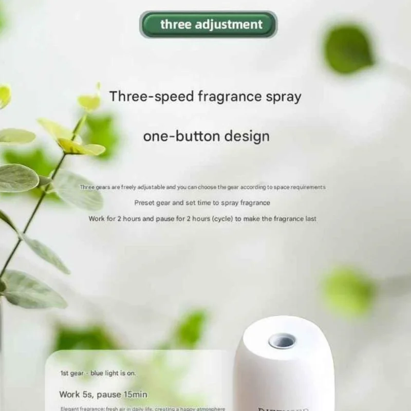 Smart Automatic Fragrance Sprayer with Timer - Essential Oil Diffuser for Hotels, Bedrooms, Bathrooms - Includes 3 Premium Essen