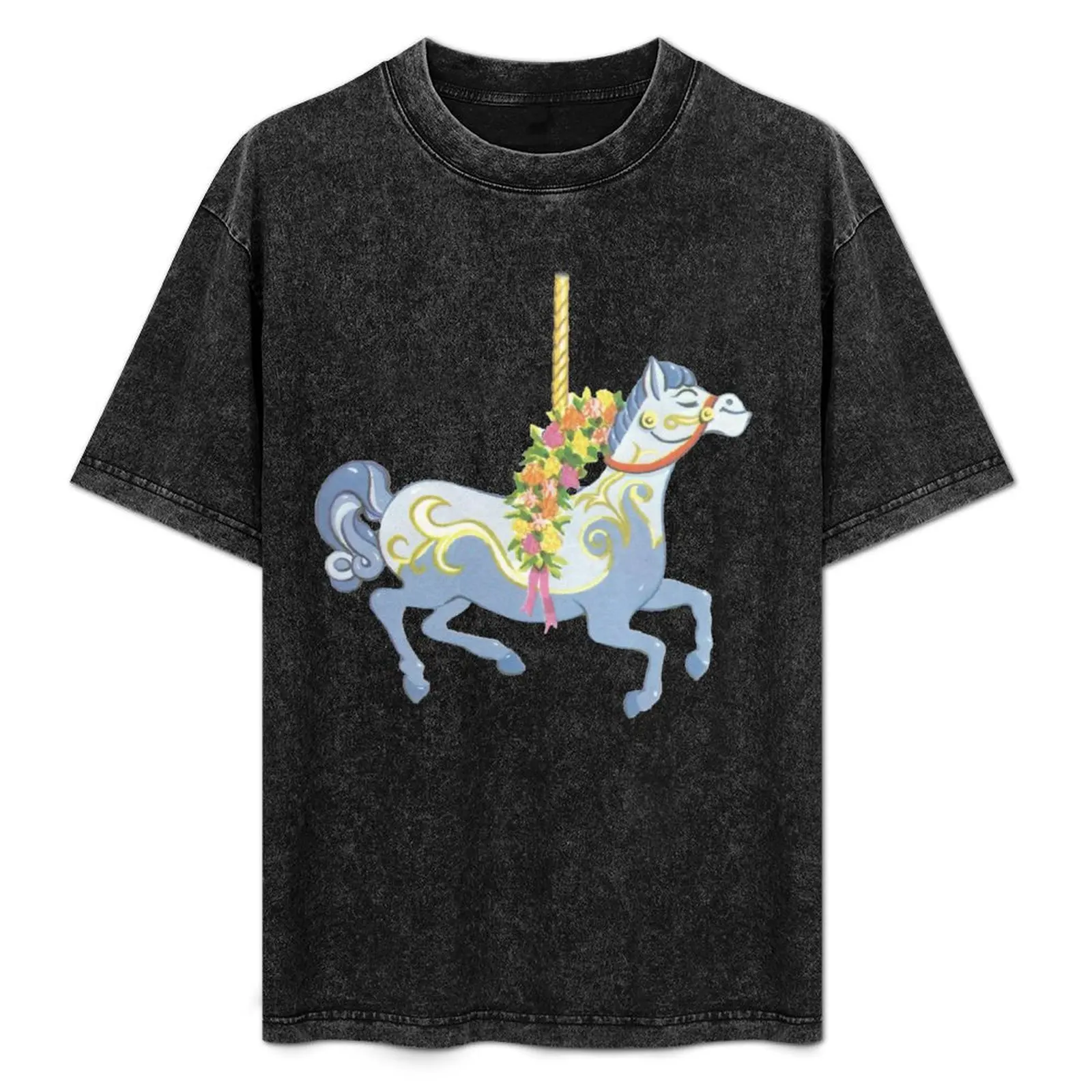 

Jolly Holiday Carousel T-Shirt Casual Lightweight Short Sleeve Top