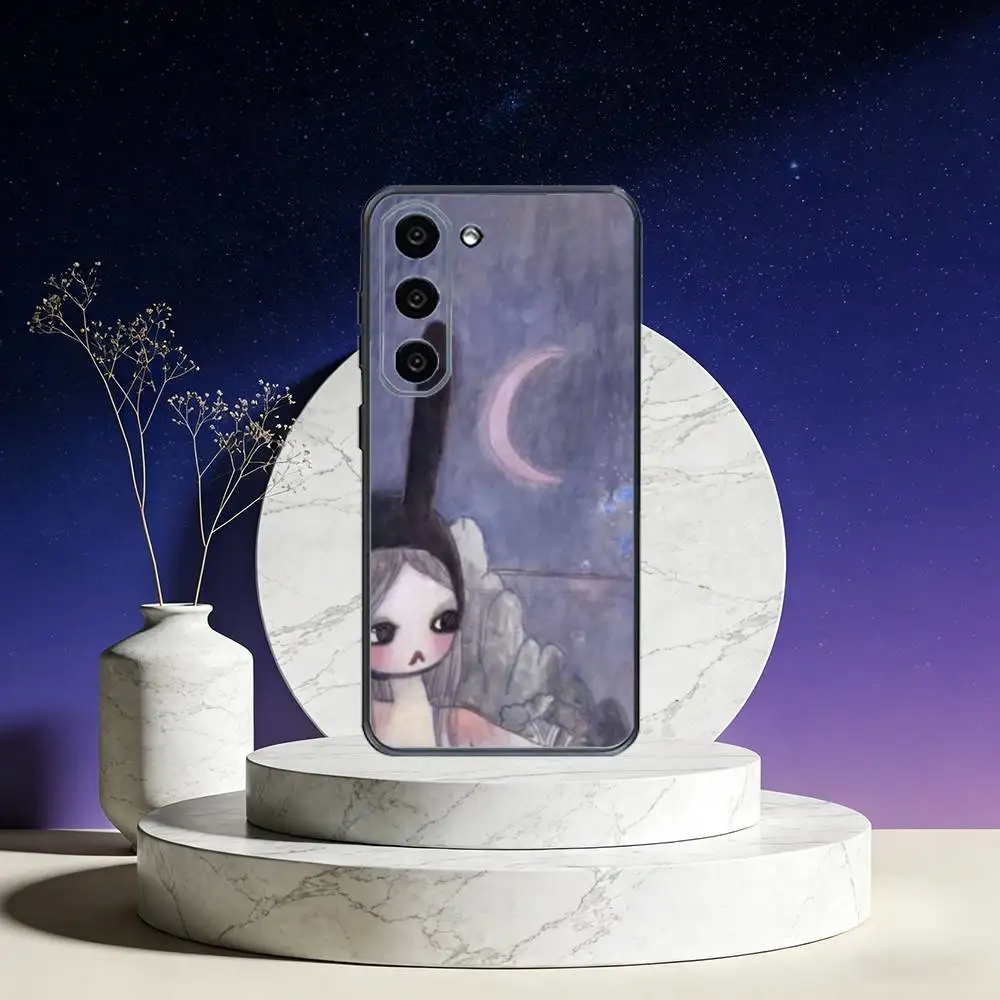 حافظة هاتف A-Art A-Aya T-Takano لهاتف سامسونج جالاكسي A73، A72، A71، A70، A53، A52، A51، غطاء أسود ناعم آخر