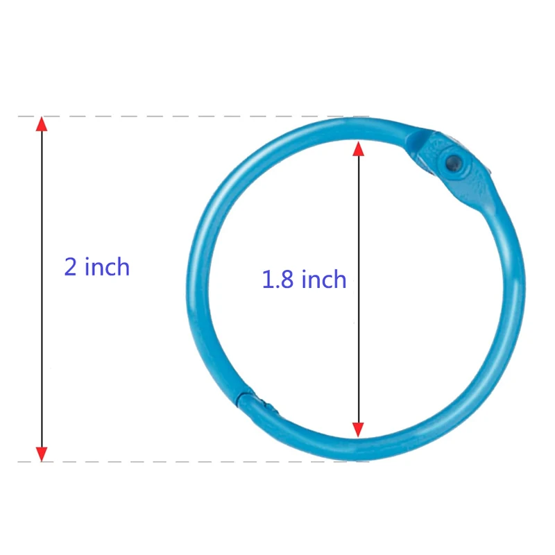 40PCS Metal Loose Leaf Binder Rings for Index Cards Flash Notebook Keychain for Office School Home 10 Colors