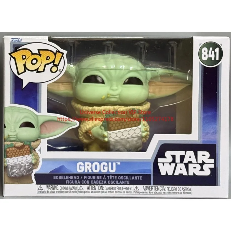 Funko Pop Star Wars Mandalorian y Grogu Grogu 841 #   Figura Coleccionable de Vinilo de Personaje de Comida, Regalo para Fanáticos de la Ciencia Ficción