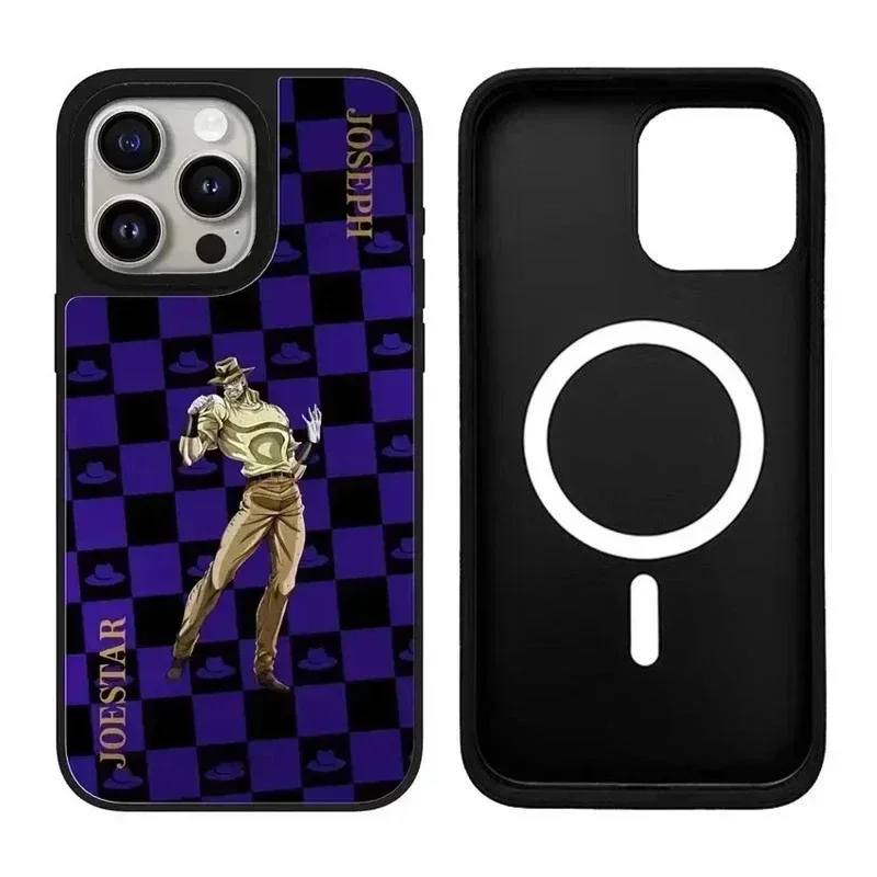 

Anime Plaid iPhone 12 13 14 15 Pro Max Mirror Surface MagSafe Case Cover Shell