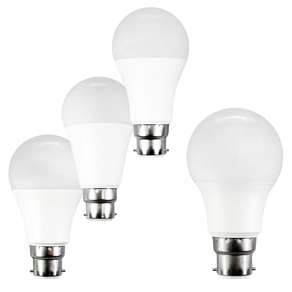 หลอดไฟ LED 4 ชิ้น AC 220V 240V ขั้ว B22 กำลังไฟ 3W 8W 9W 12W 15W 18W 24W ความสว่าง 80-100LM/W สำหรับห้องนั่งเล่น ภายในบ้าน