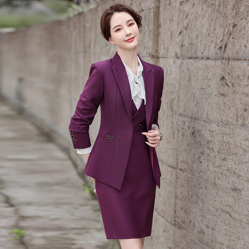 

Fashion Suit Set for Women, Autumn and Winter, Elegant Business Workplace Manager Workwear, Women's Three-Piece Suit, Profession