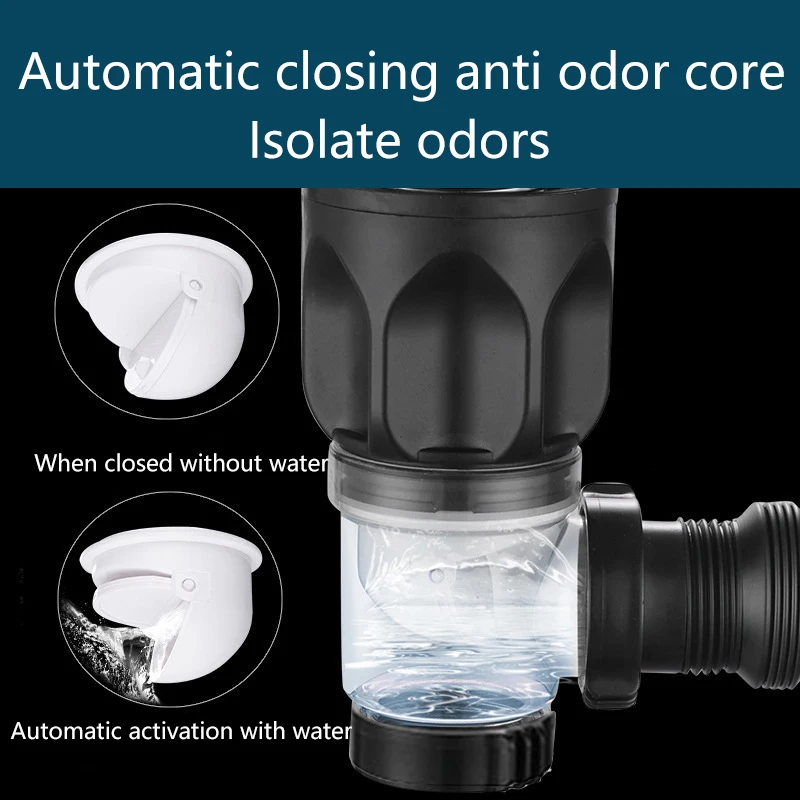 수납형 싱크 배수 솔루션; 악취 방지 기능; 플립 탑 디자인; 욕실 배수구 막힘 방지.