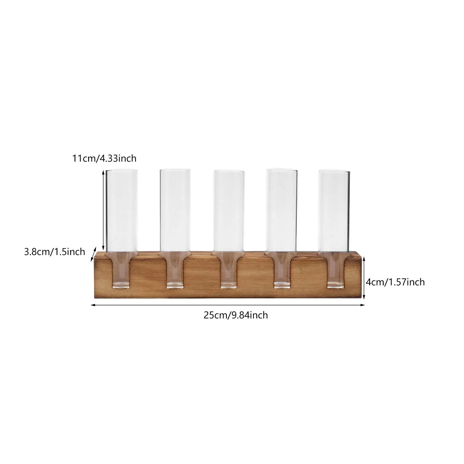 Plant Terrarium Mini Flower Vase Glass Vase Wooden Base Propagation Station