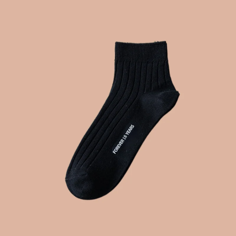 5/10 Pairs Men's Short-tube Cotton Socks Thin Solid Color Men's Striped Socks Sweat-absorbent Breathable College Style Socks