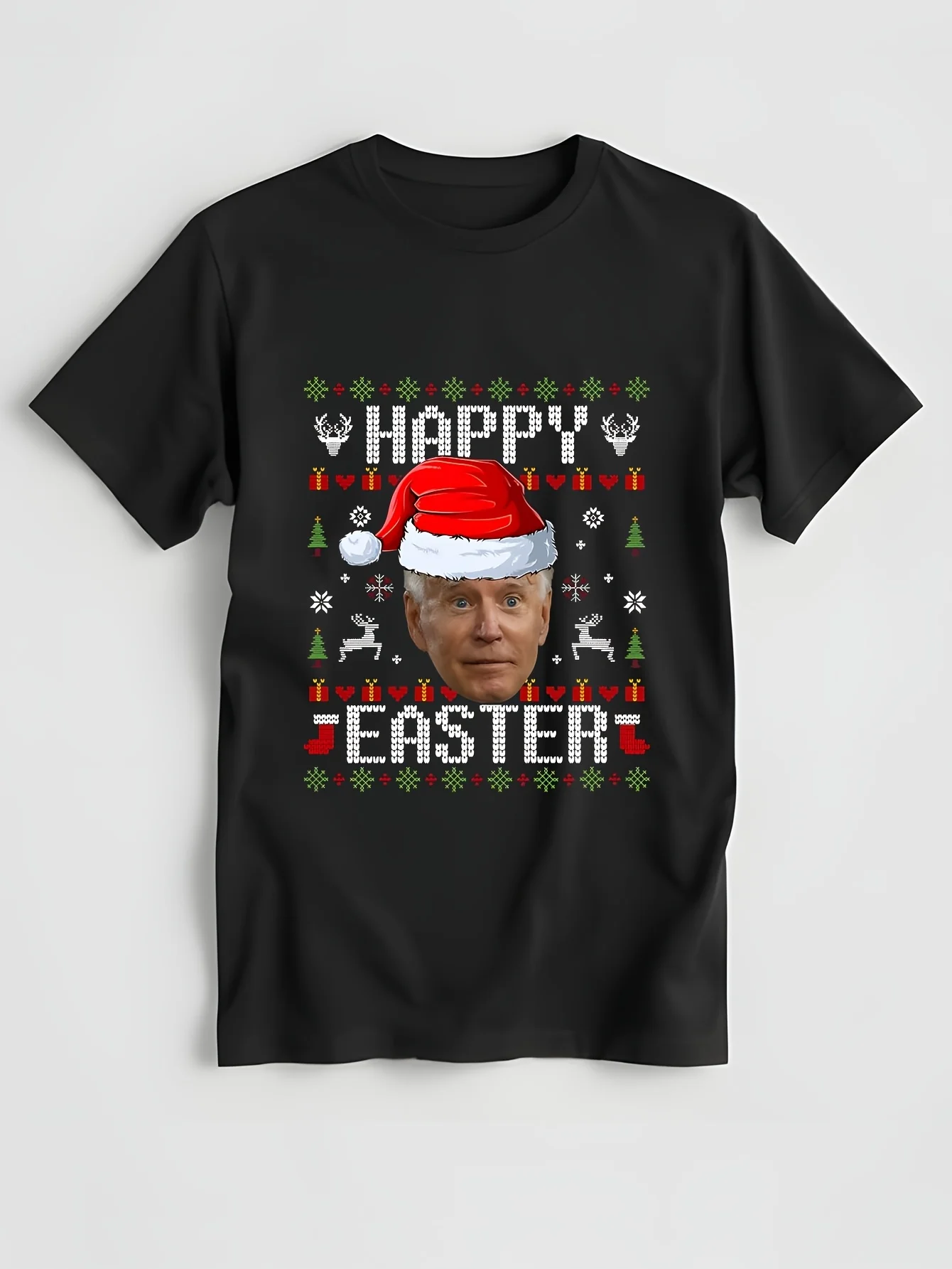 Xmas tees Funny Santa Joe Biden Happy Easter Ugly Christmas Sweater optimized graphic t shirts harajuku clothing 2024 summer