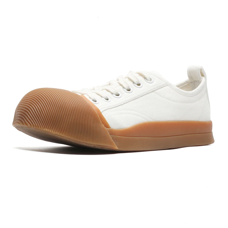 

2025Summer Breathable Comfortable Lightweight High-Quality Niche Big Head Low-Top Trendy Couple Canvas Shoes White Black35-44