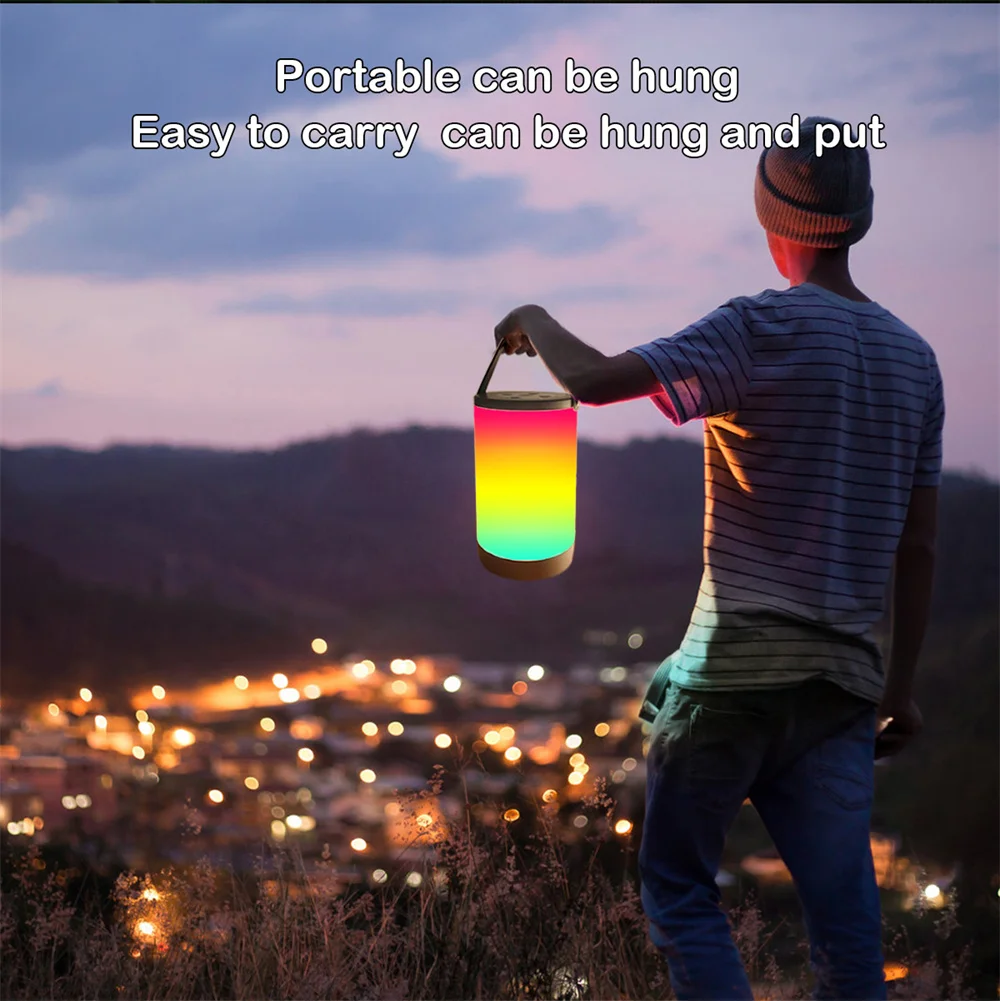 Luz de Camping de Color RGB, lámpara de linterna portátil, recargable por USB, modo de música, decoración de escritorio para fiesta, boda, vacaciones