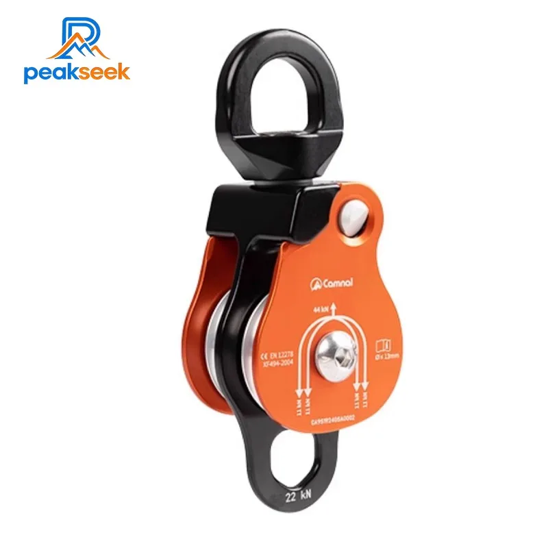 

PeakSeek Universal Single Pulley 36KN 44KN Outdoor Hiking Rope Climbing Pulley Support 13mm Ropes
