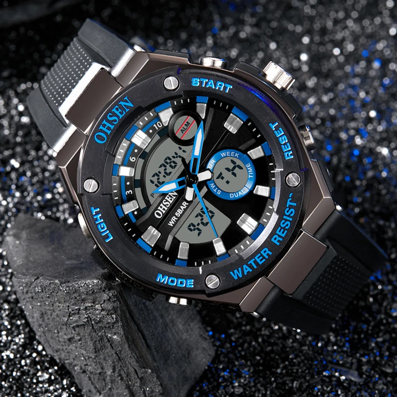 

2023 OHSEN Dual Display Men Watches Top Brand Luxury Men Wrist Watches For Male Clock Sports Watch Waterproof Digital xfcs