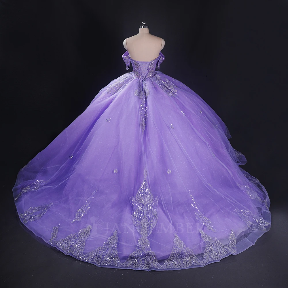 Customized Formal Lace Quinceanera Dresses Big Bow Vestidos De 15 Años Birthday Party Gowns Lace Up Back Crystal Sweet 15 Dress