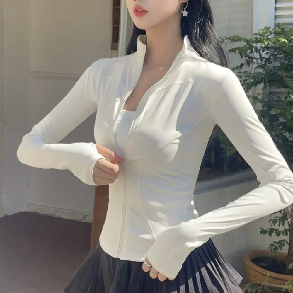 

Ice Silk Sun Protection Clothing Anti UV Slim Fit Outdoor Sunblock Coat Long Sleeve Gym Sunscreen Jacket Women Fitness