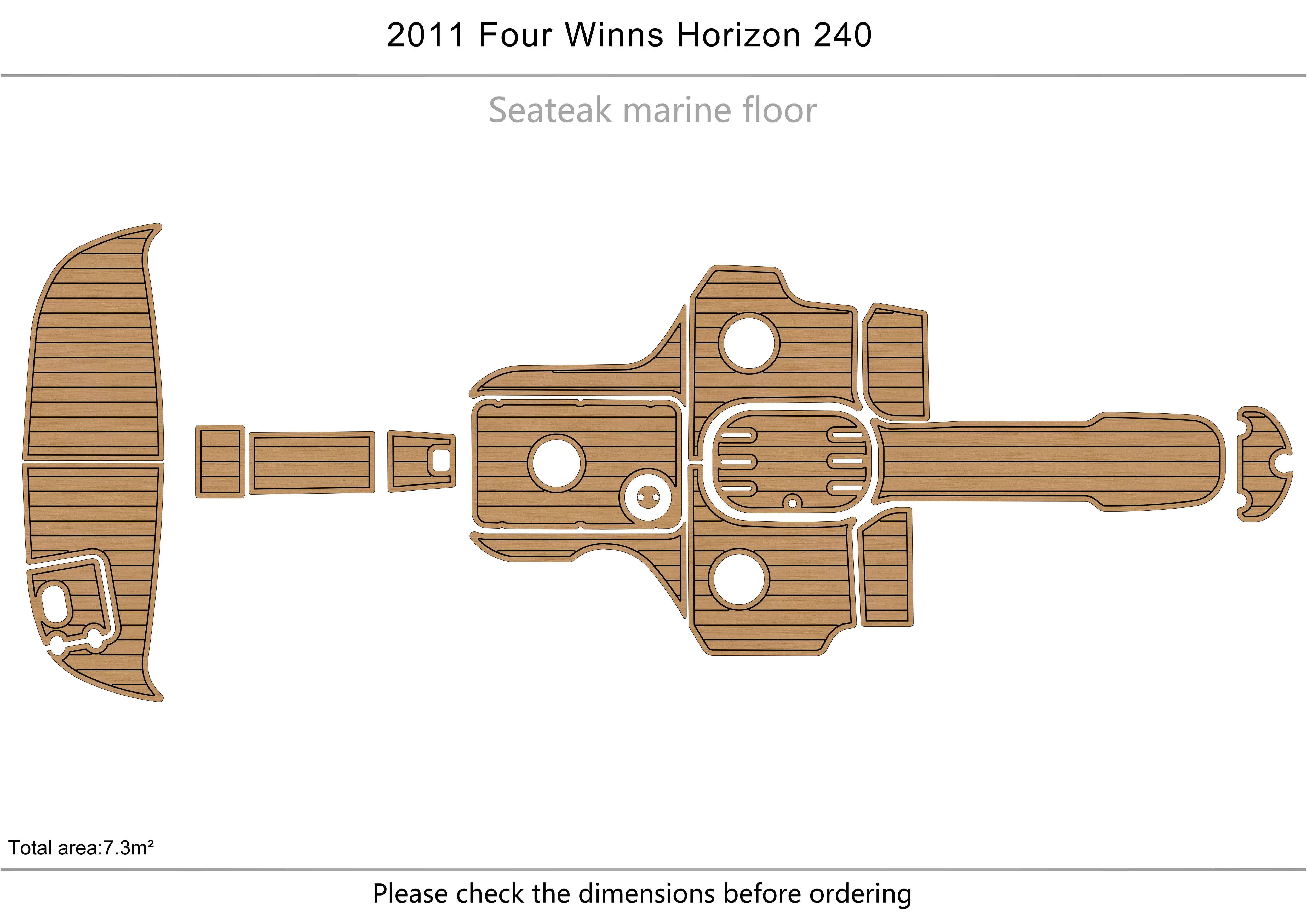 

2011 Four Winns Horizon 240 Cockpit Swimming platform1/4" 6mm EVA FAUX Water Ski Yacht Fishing Boat Non-slip mat floor